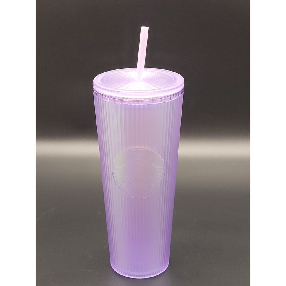 Starbucks Fall 2023 Lilac Iridescent Pleated Soft Touch Venti 24 oz Tumbler